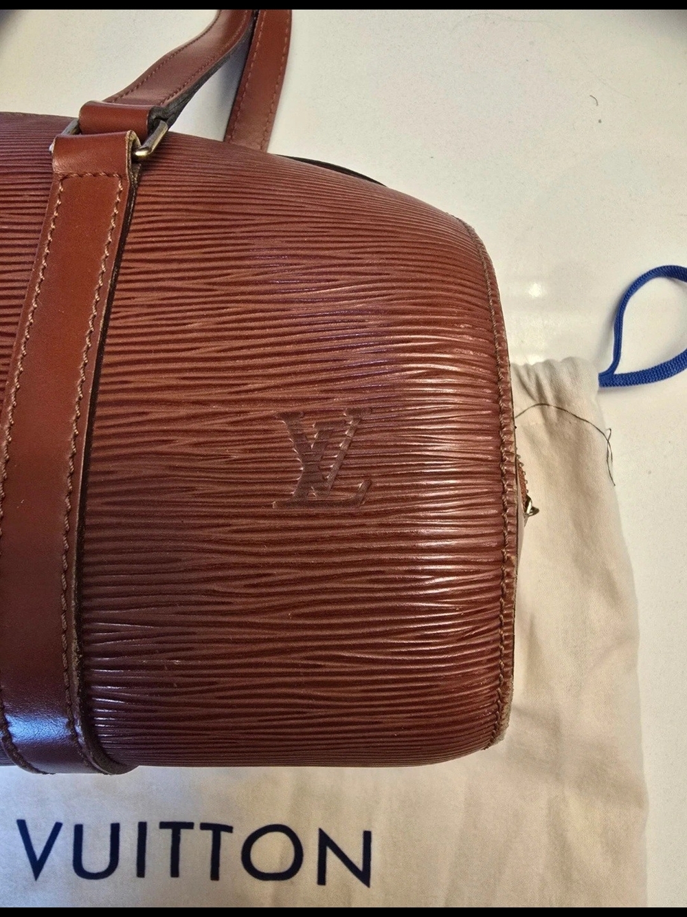 Louis Vuitton Brown Epi Leather Duffel Barrel Bag